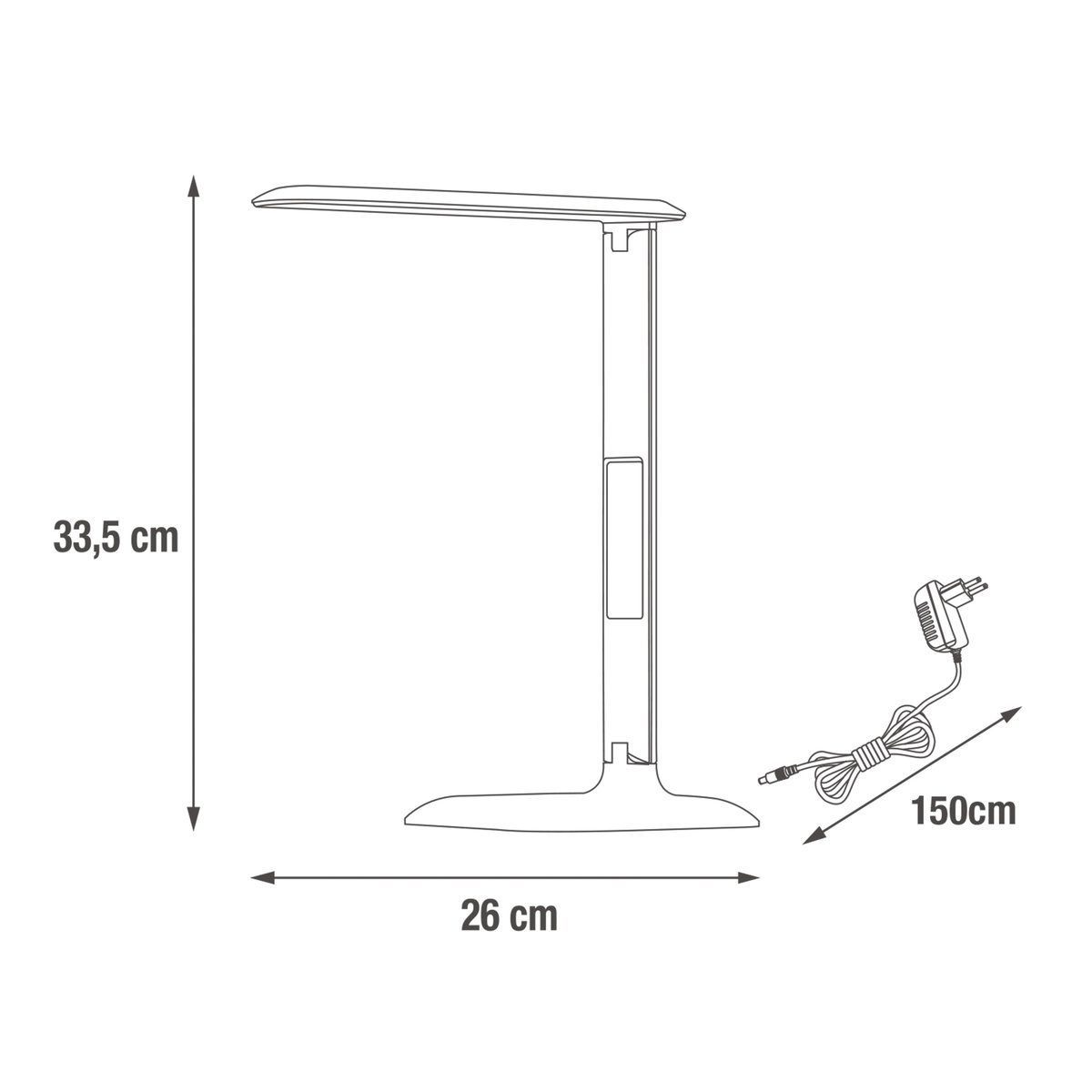 Lampe de bureau en plastique, ALEX blanc, INSPIRE