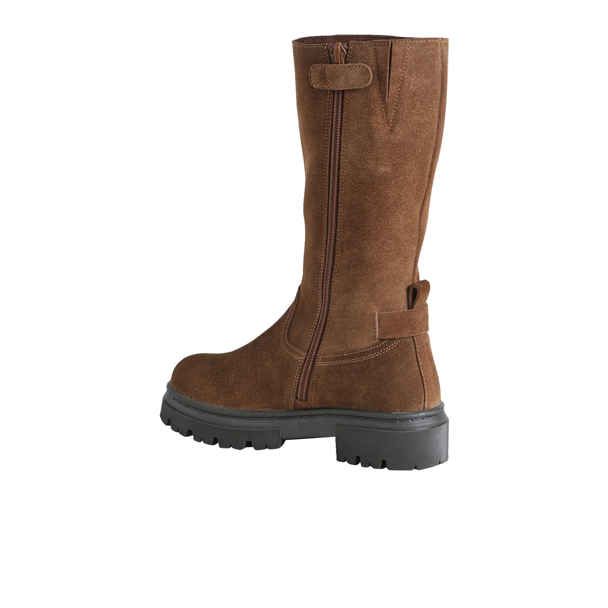 Boots en cuir zippées marron, VERTBAUDET