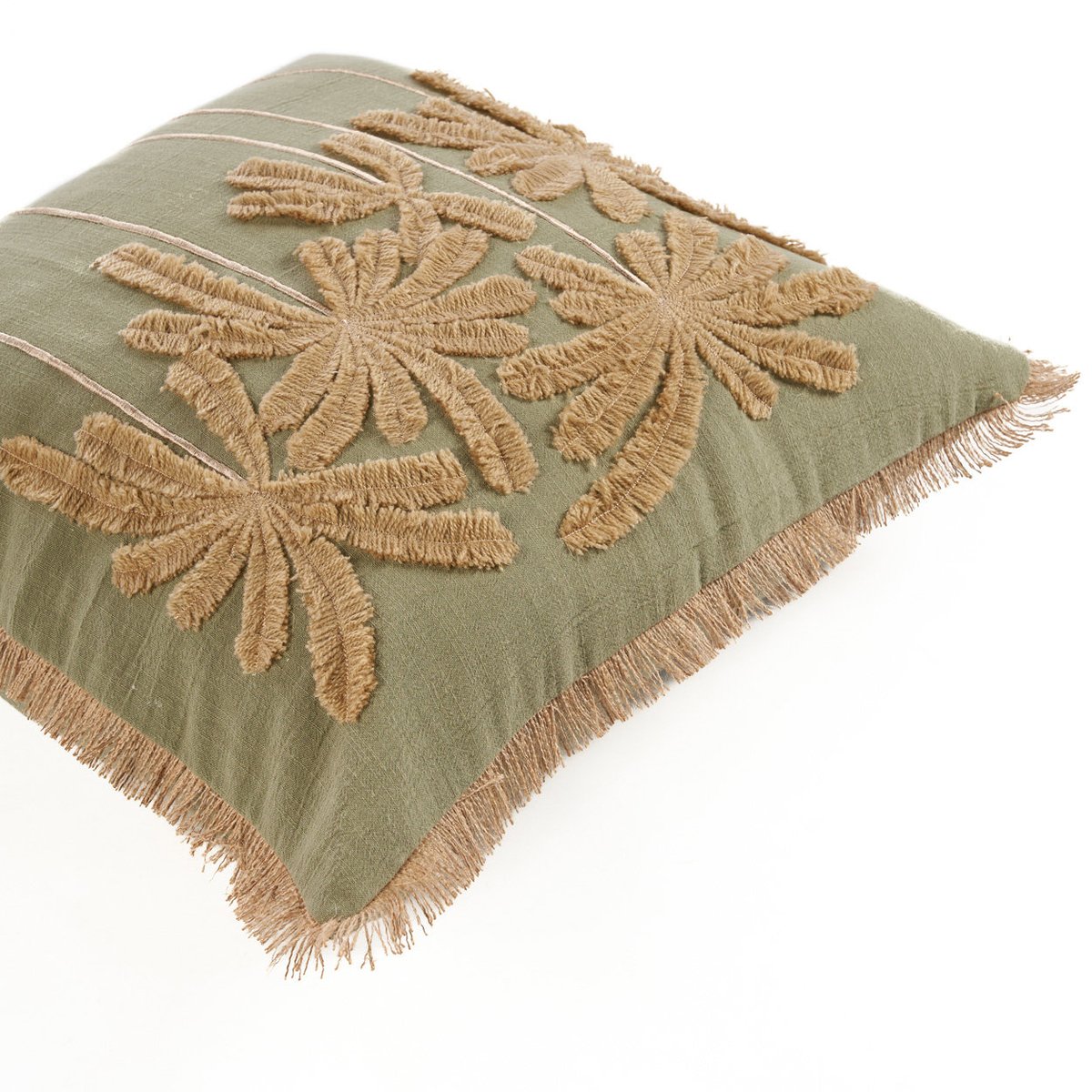 Housse de coussin en coton TROPICAL BREEZE vert forêt, BAZAR BIZAR