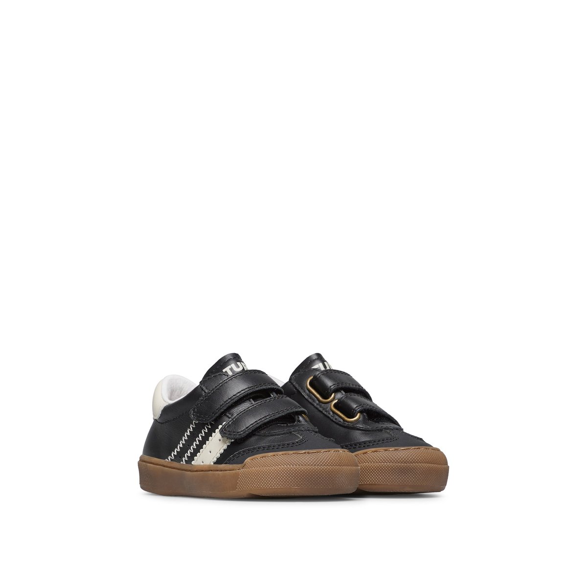 Baskets en cuir RIBY VL. blanc-noir, NATURINO