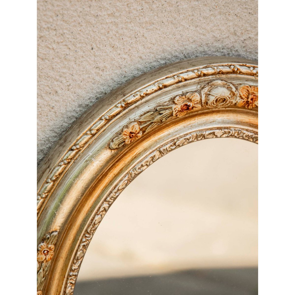 Miroir à l'encadrement floral délicat Georges N°1280 - Bon état multicolore, DEBONGOUT
