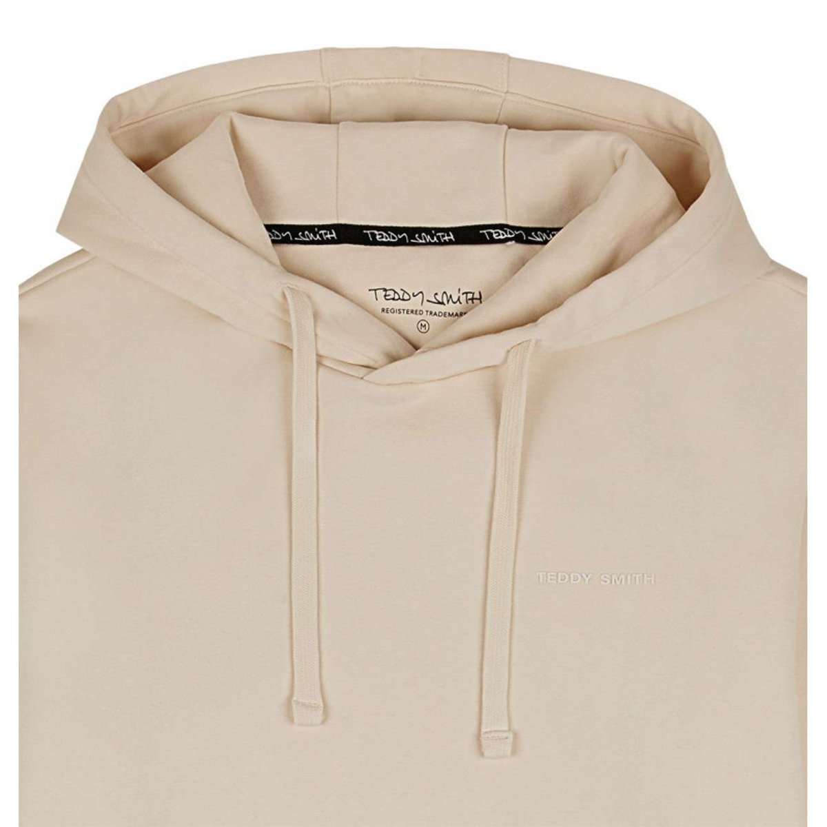 Sweat à capuche en coton mélangé ecru uni coupe droite col à capuche écru, TEDDY SMITH