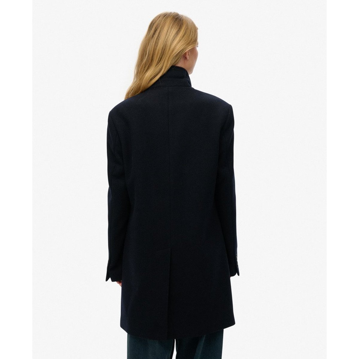 The Merchant Store - Manteau de ville oversize bleu marine, SUPERDRY