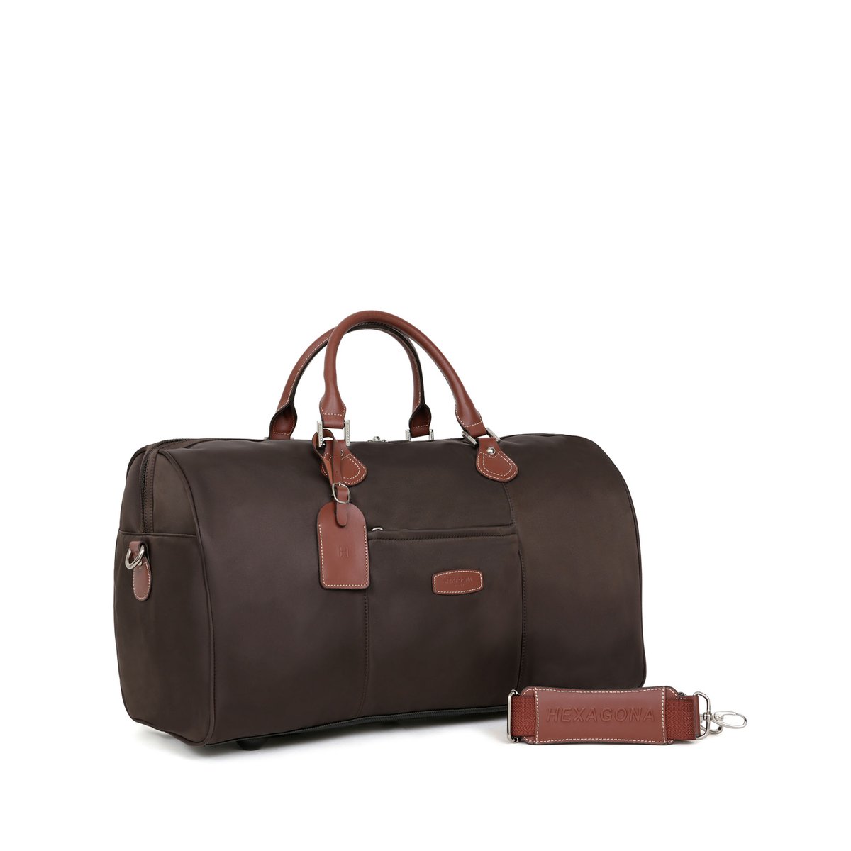 Sac de voyage DIVERSITÉ marron foncé, HEXAGONA