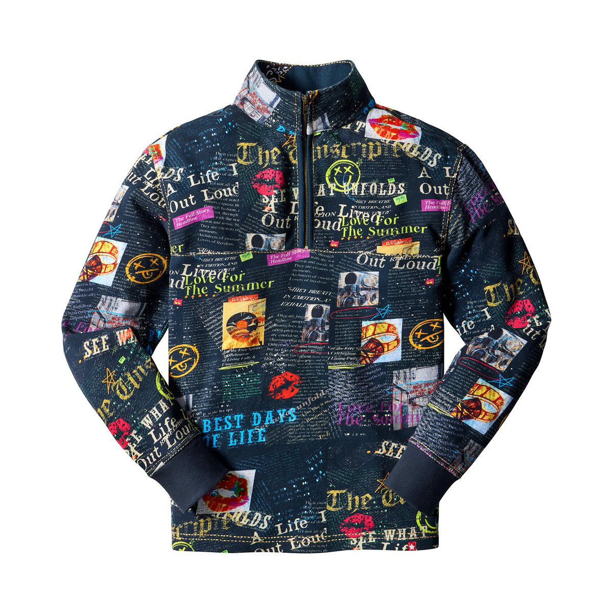 Sweat Col Cheminée Imprimé Best Days noir, JOE BROWNS
