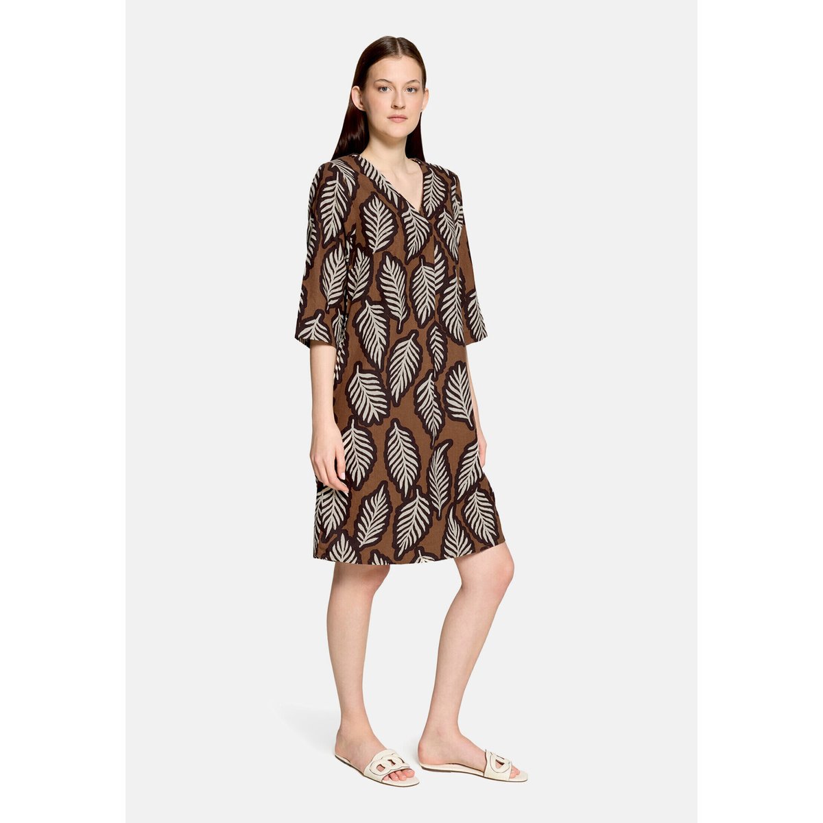 Robe d'été à motifs blanc/marron, CARTOON