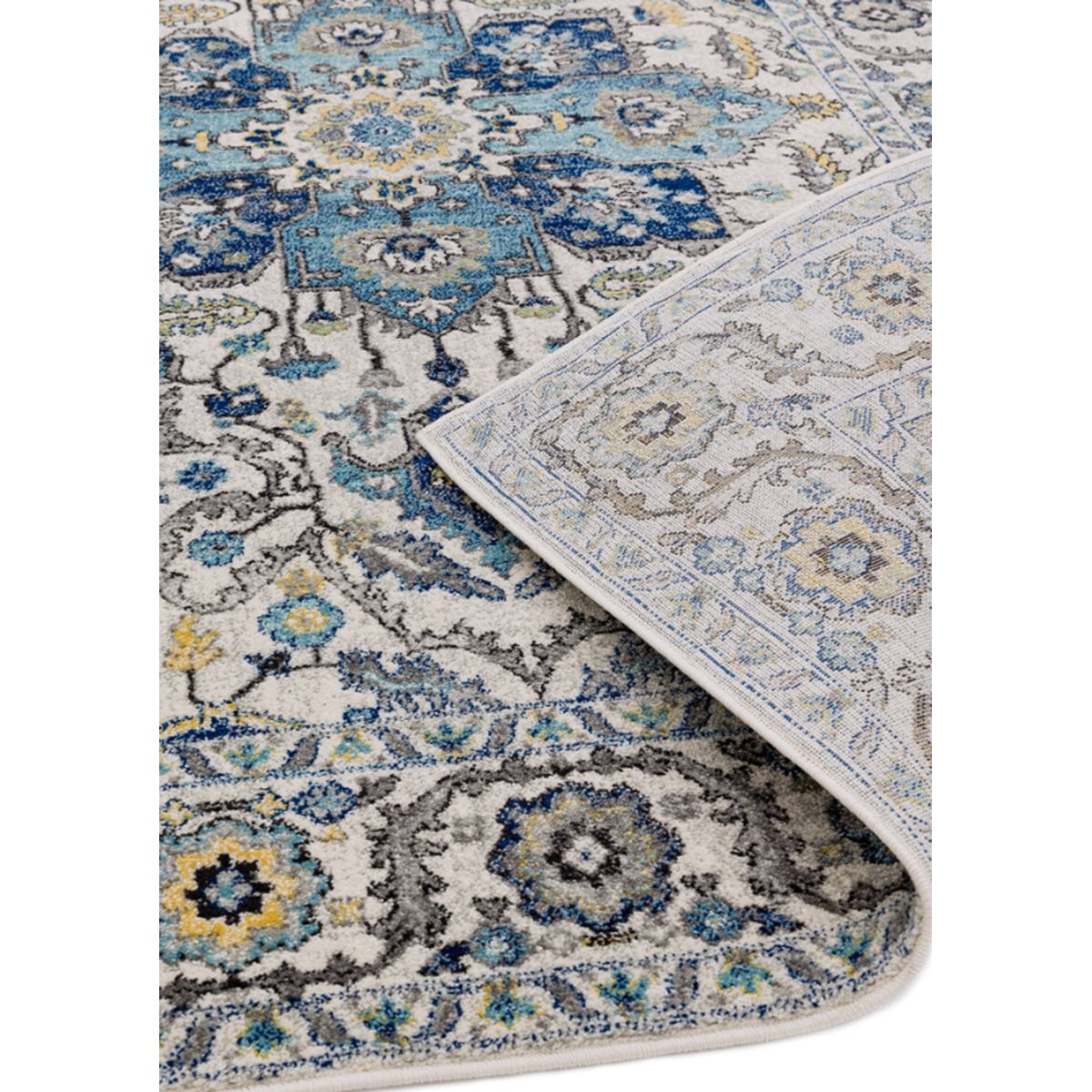 Tapis salon et chambre style orient CYRUS bleu, NOVATREND