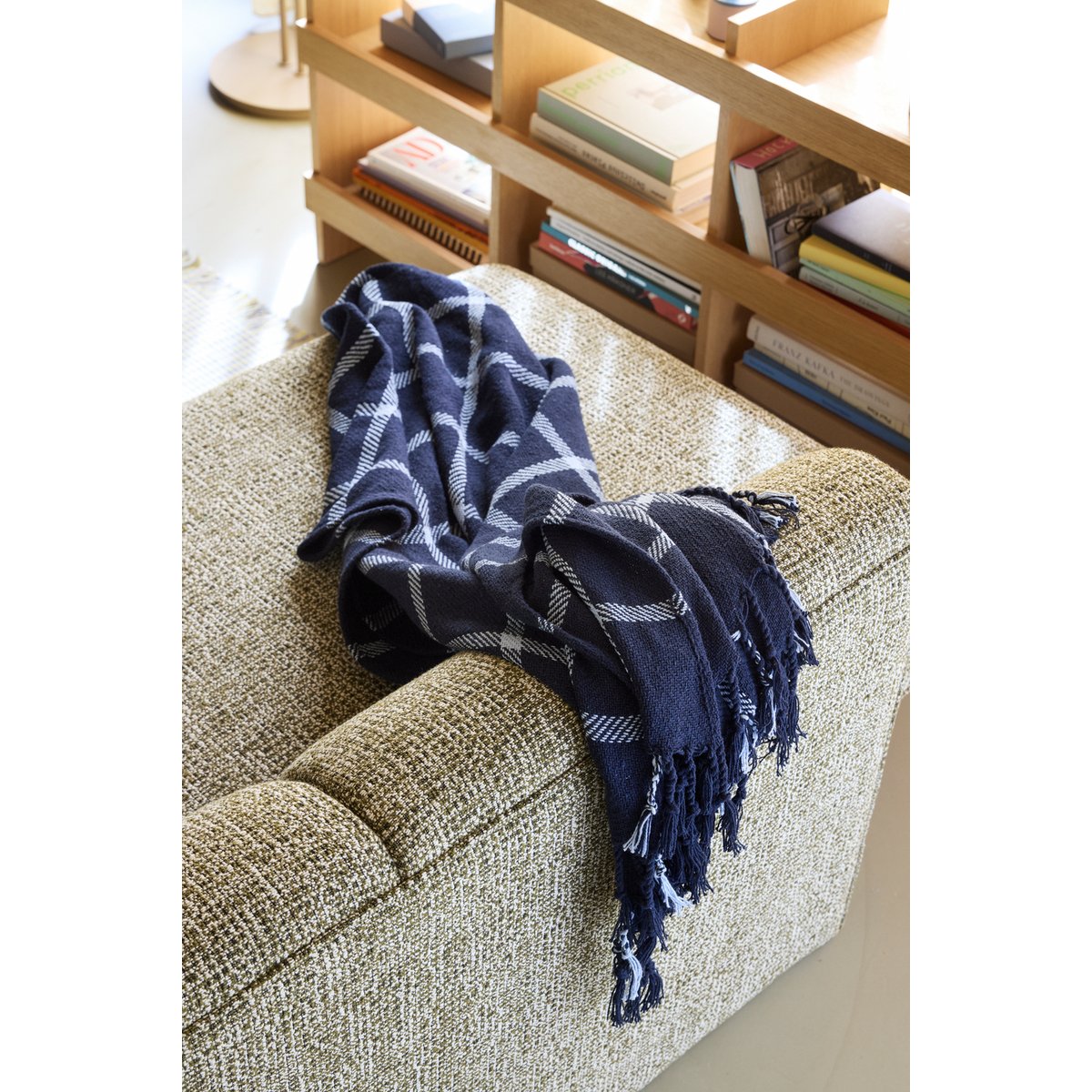 Plaid en coton FLOK multicoloré, HUBSCH