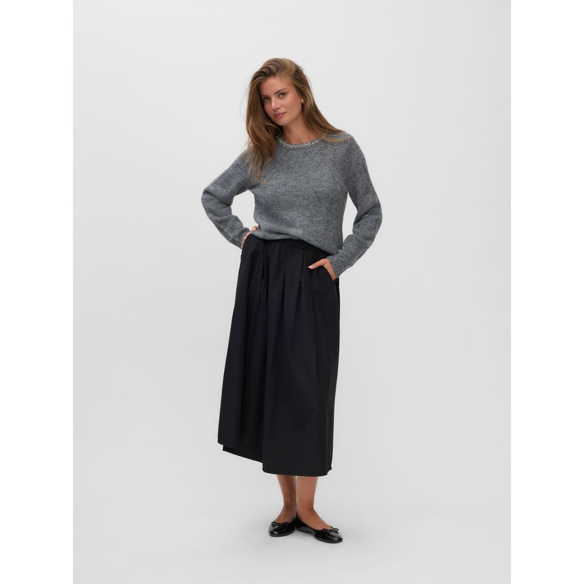 Pull dark grey melange, VERO MODA