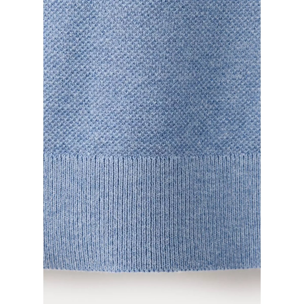 Polo mélange coton maille fine bleu, MANGO MAN