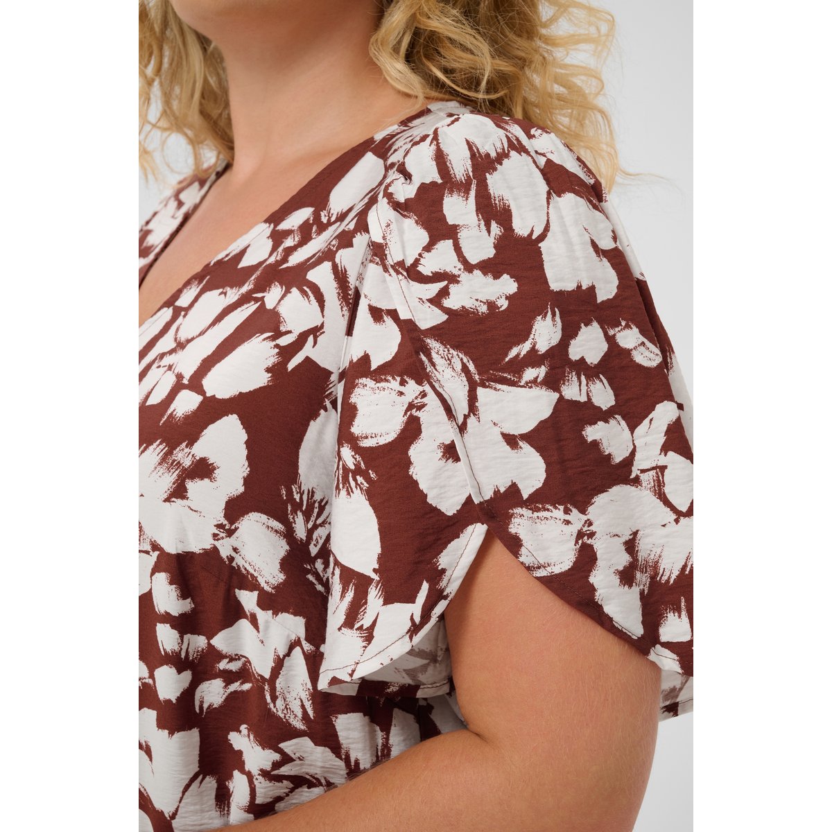 Robe marron henna chalk flower, KAFFE CURVE