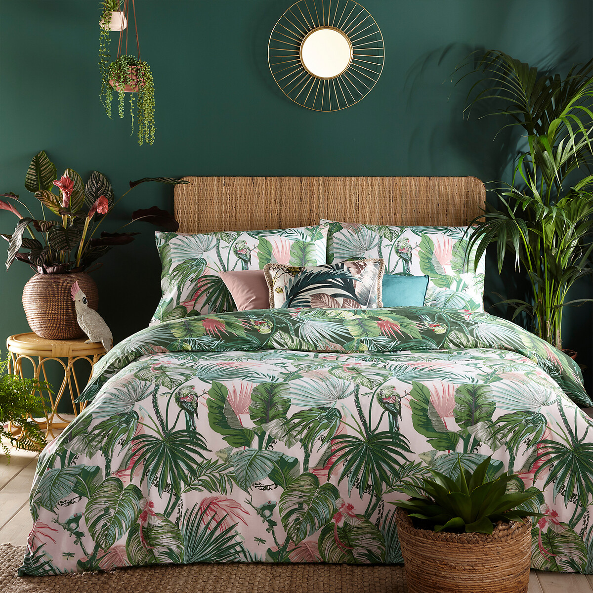 Amazonia Cotton Mix Duvet Cover and Pillowcase Set jade, FURN.