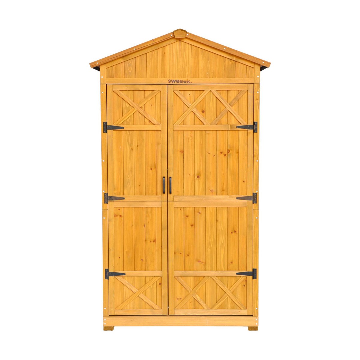 Abri de jardin bois de sapin 6 espaces de rangement 105cm ANCOLIE bois, SWEEEK