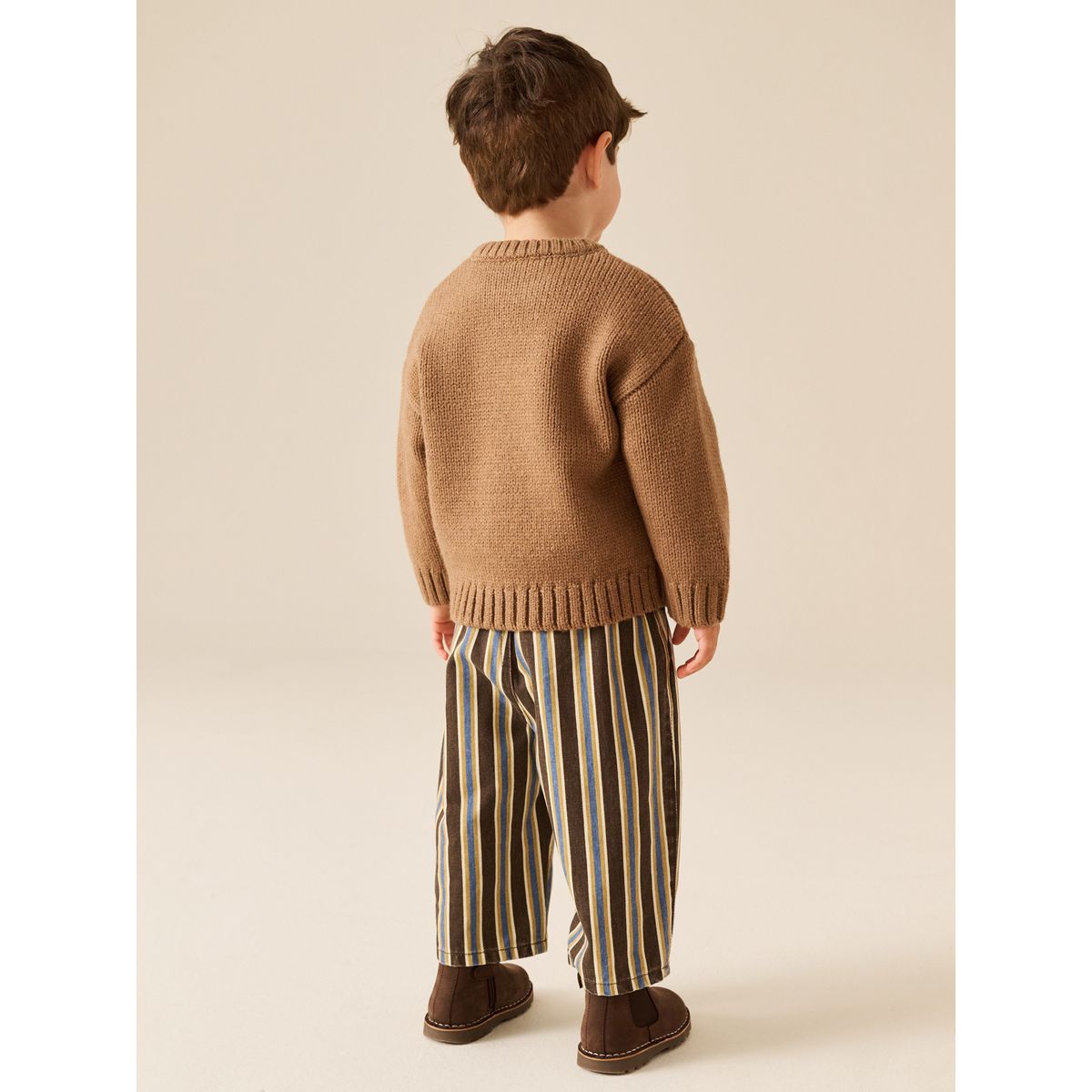 Pull ras de cou en maille à personnages marron chocolat, NEXT
