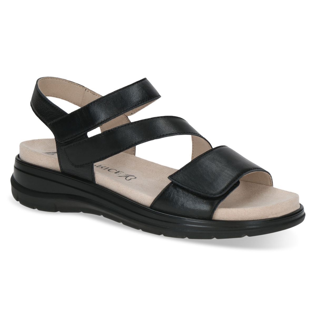 Sandale en cuir noir nappa, CAPRICE