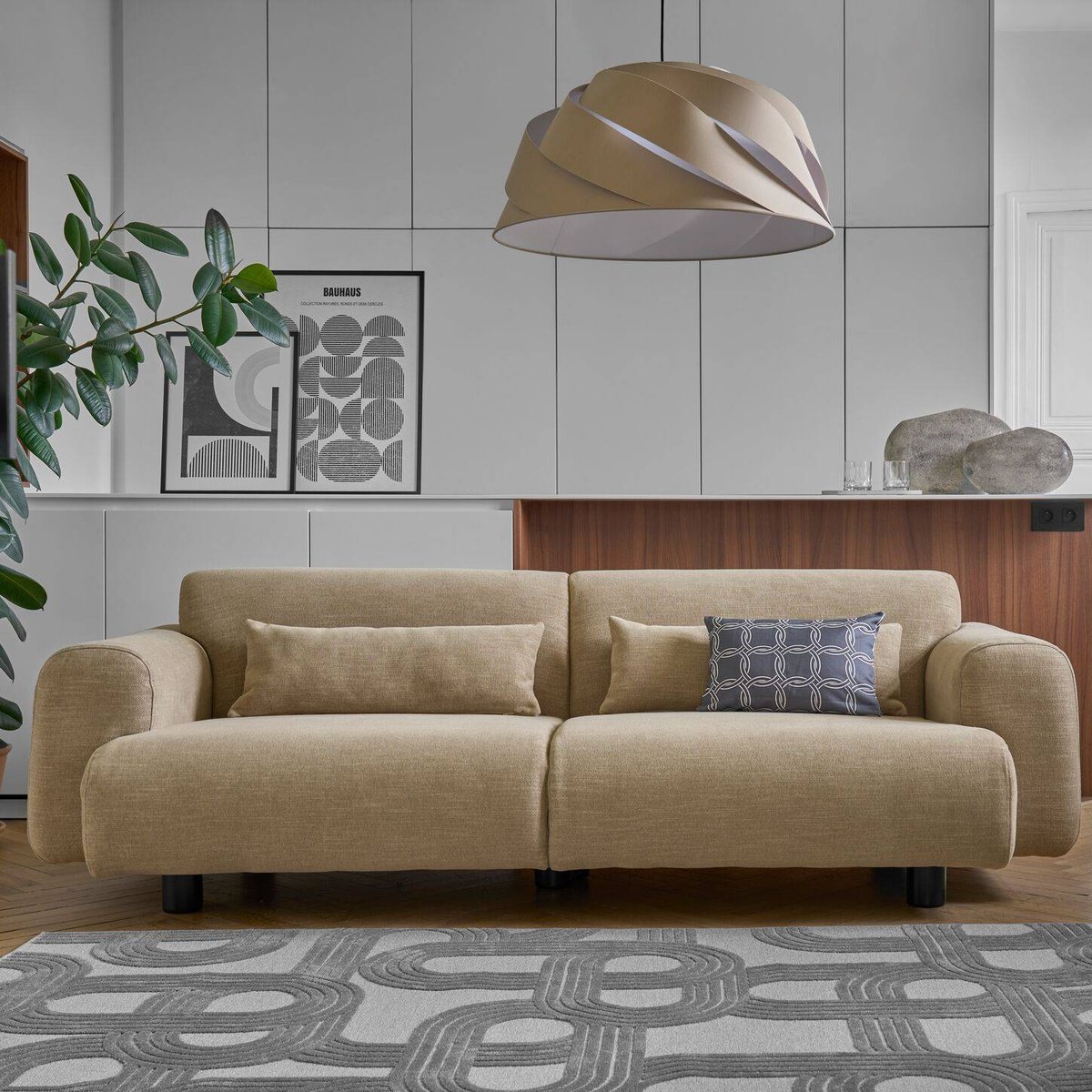 Canapé tissu - MISTRAL beige, CAMIF