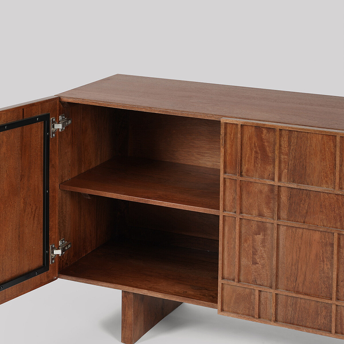 Rushden Mango Wood 3 Door Sideboard dark brown, SWOON