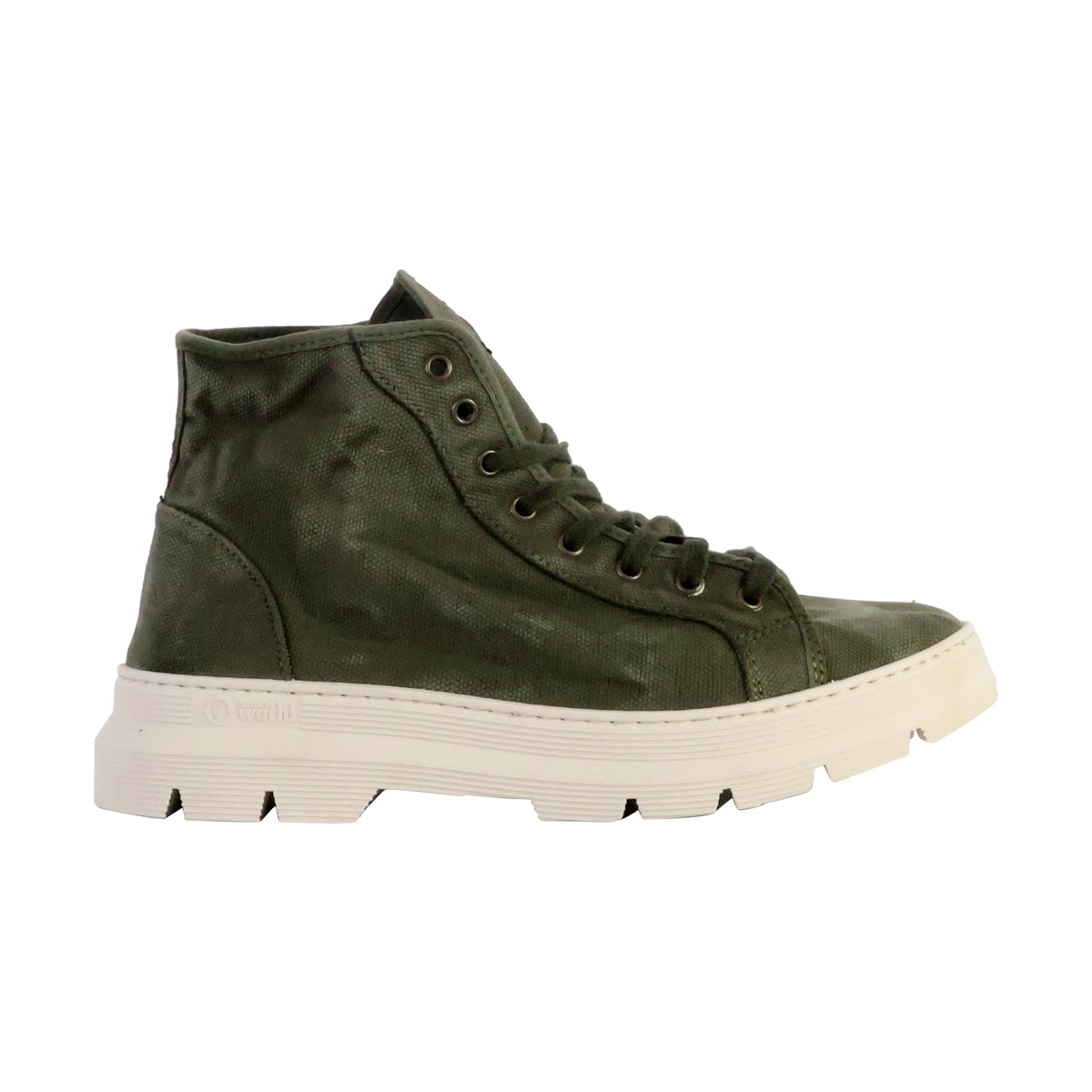 Basket Montante à Lacets Bota Enzimatica kaki enz, NATURAL WORLD