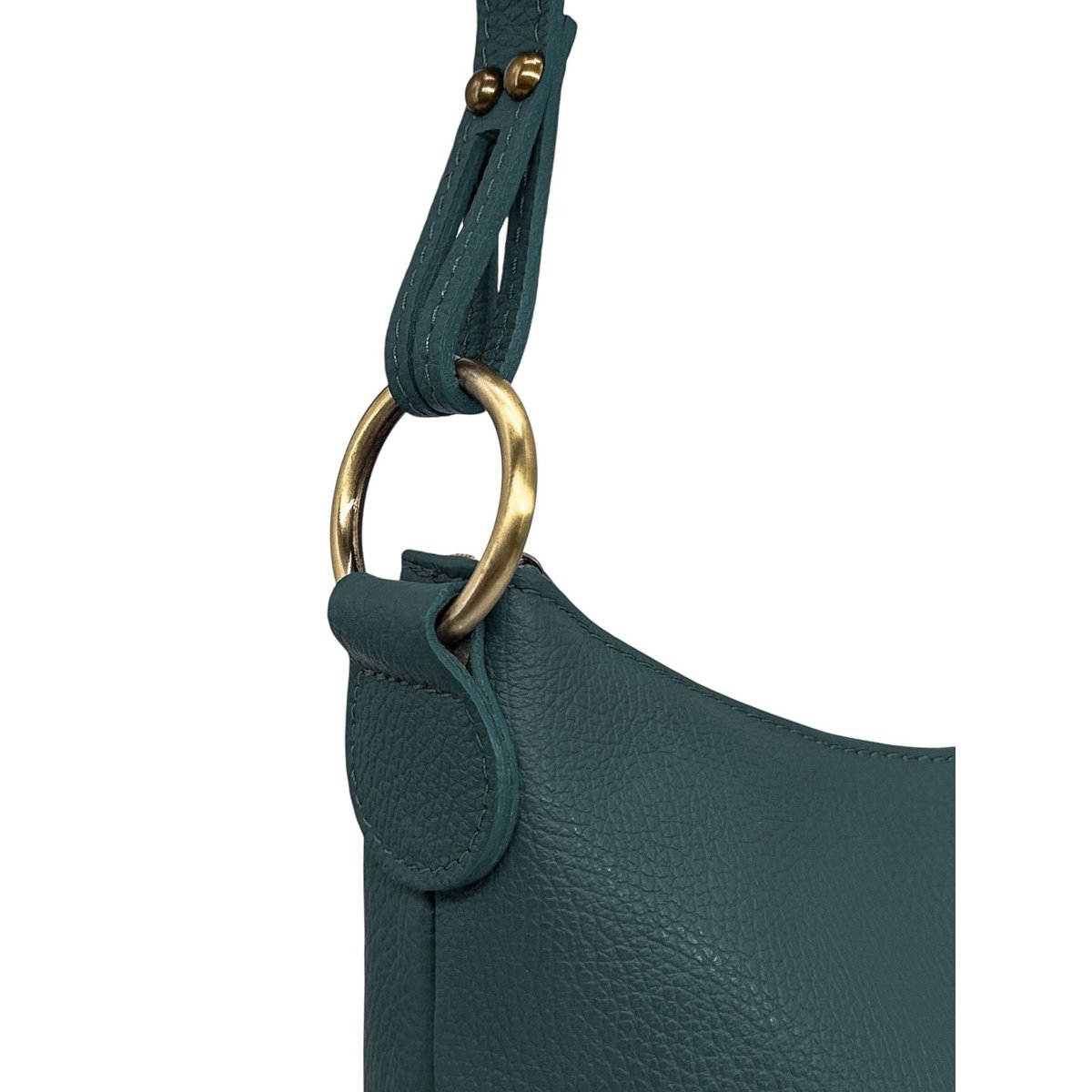 Sac seau en cuir grainé italien BEAUBOURG vert canard, OH MY BAG