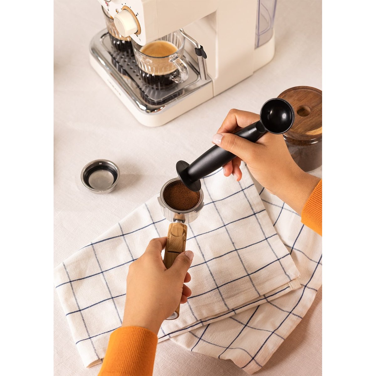 Cafetière expresso THERA RETRO blanc cassé, CREATE