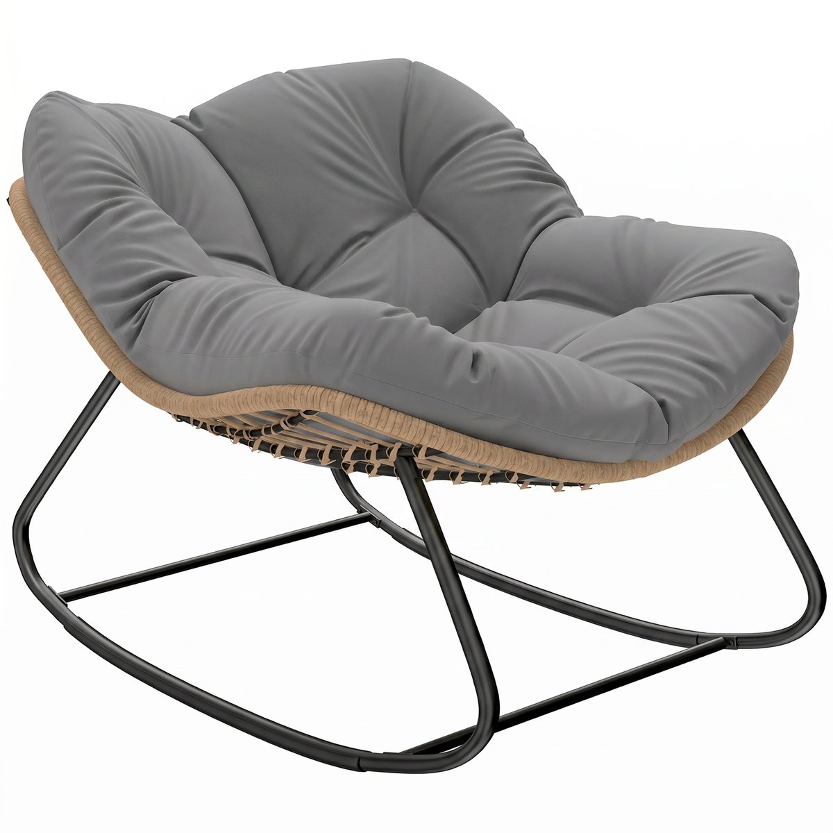 Fauteuil à bascule Acier Gris gris naturel, OUTSUNNY