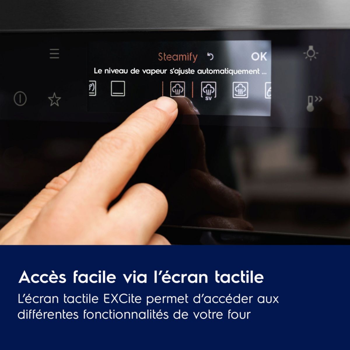 Four encastrable EOE8P09RH Pyrolyse Ouverture latérale Droite, Écran tactile 72L couleur unique, ELECTROLUX