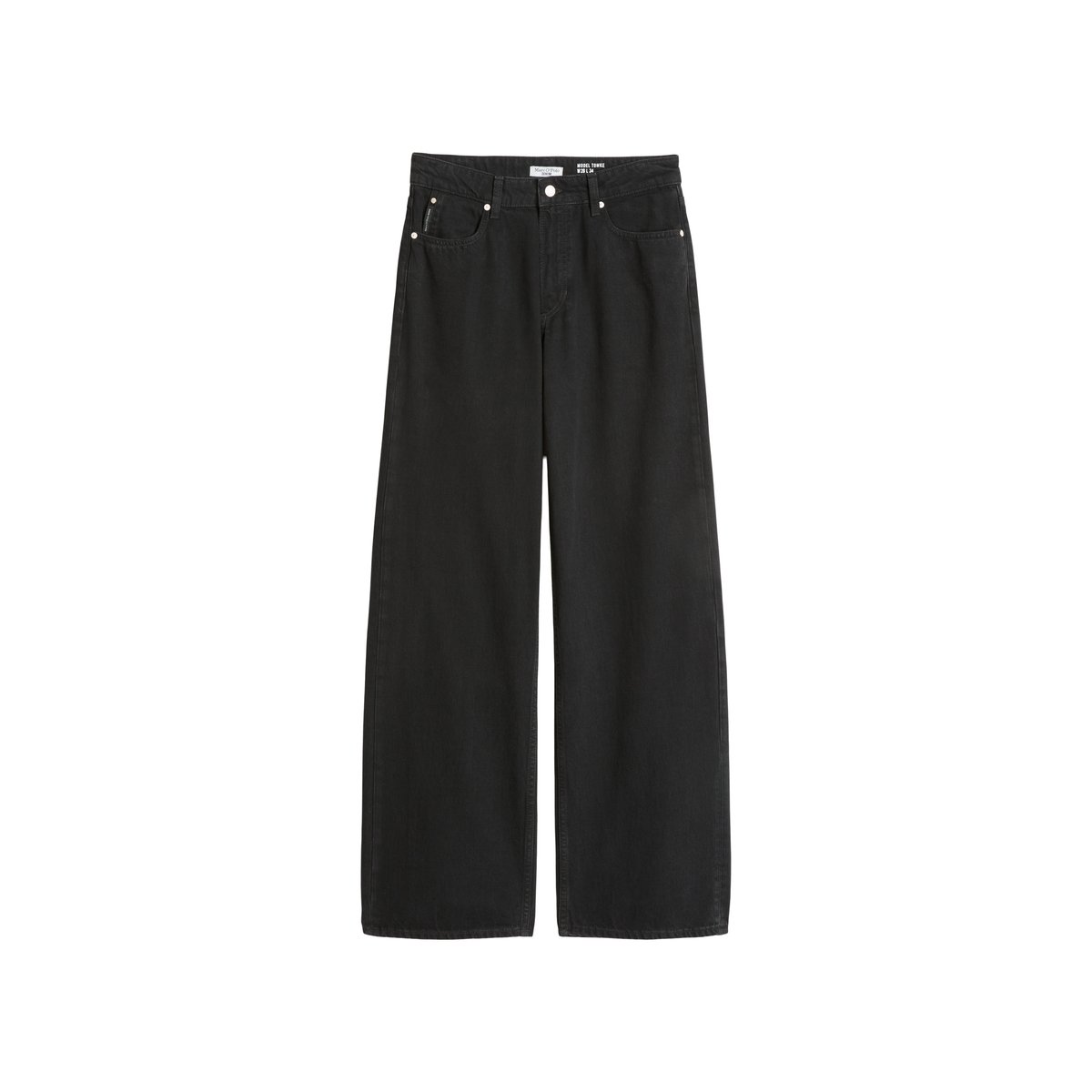 Jeans modèle Tomke wide en un mélange doux de coton bio et de lyocell noir, MARC O’POLO DENIM