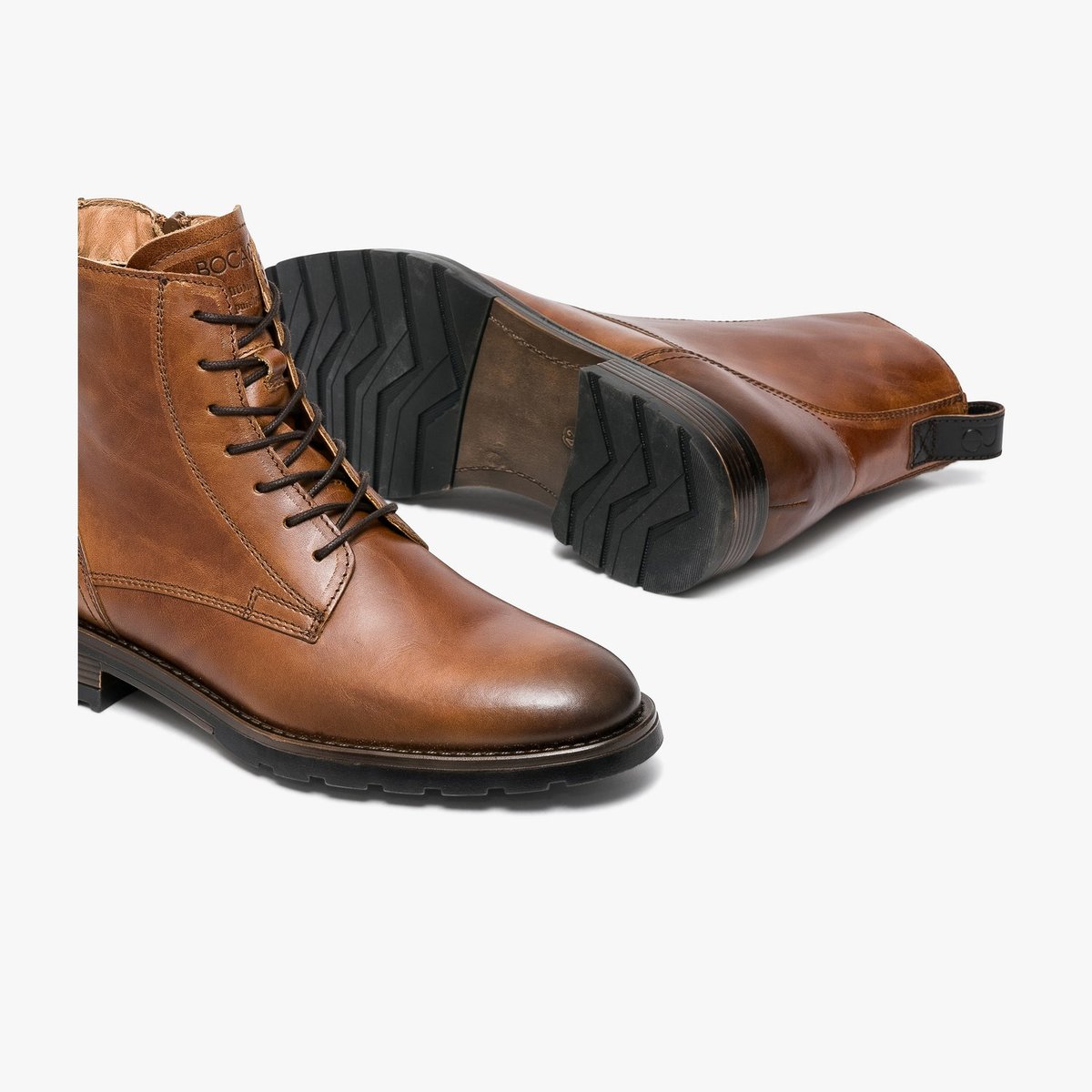 Boots À Talon en cuir GUILLO cognac, BOCAGE