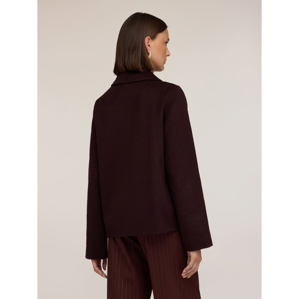 Manteau court croisé marron, MOTIVI