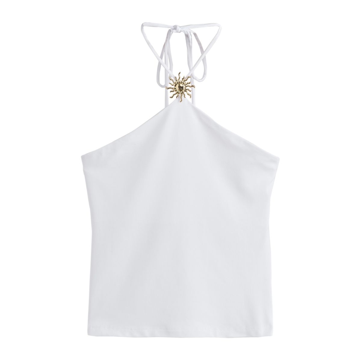Top dos nu peau de pêche détail métal blanc, NEXT
