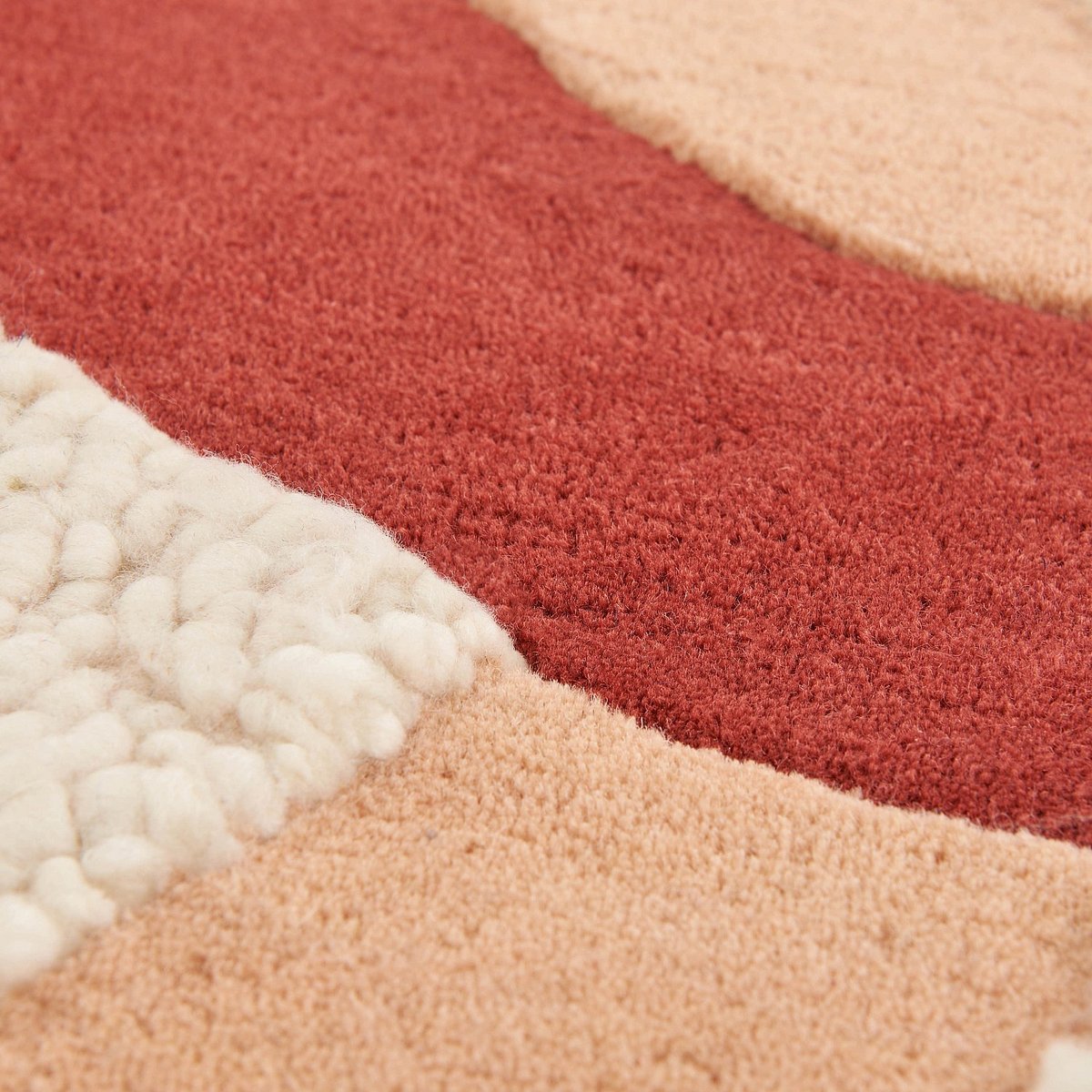 Tapis de salon laine CANDICE beige, multicolore, HABITAT
