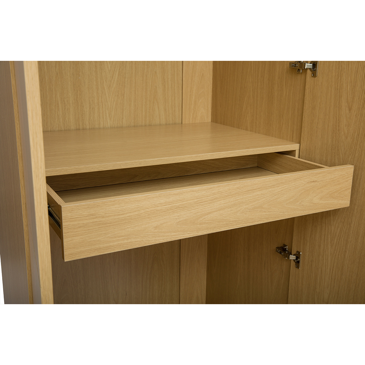 Armoire dressing avec 2 penderies finition bois chêne L90 cm GARENCE chêne clair, MILIBOO