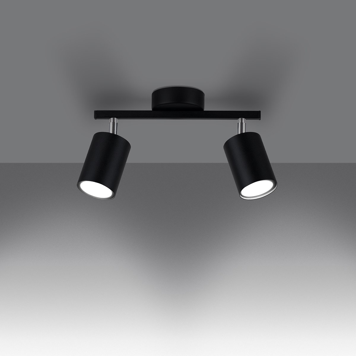 Plafonnier Acier Noir GU10 2 Lemmi noir, EDEN