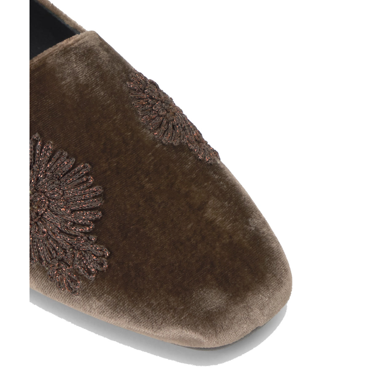 Slip on en velours brodé GISELE marron foncé, CASTANER