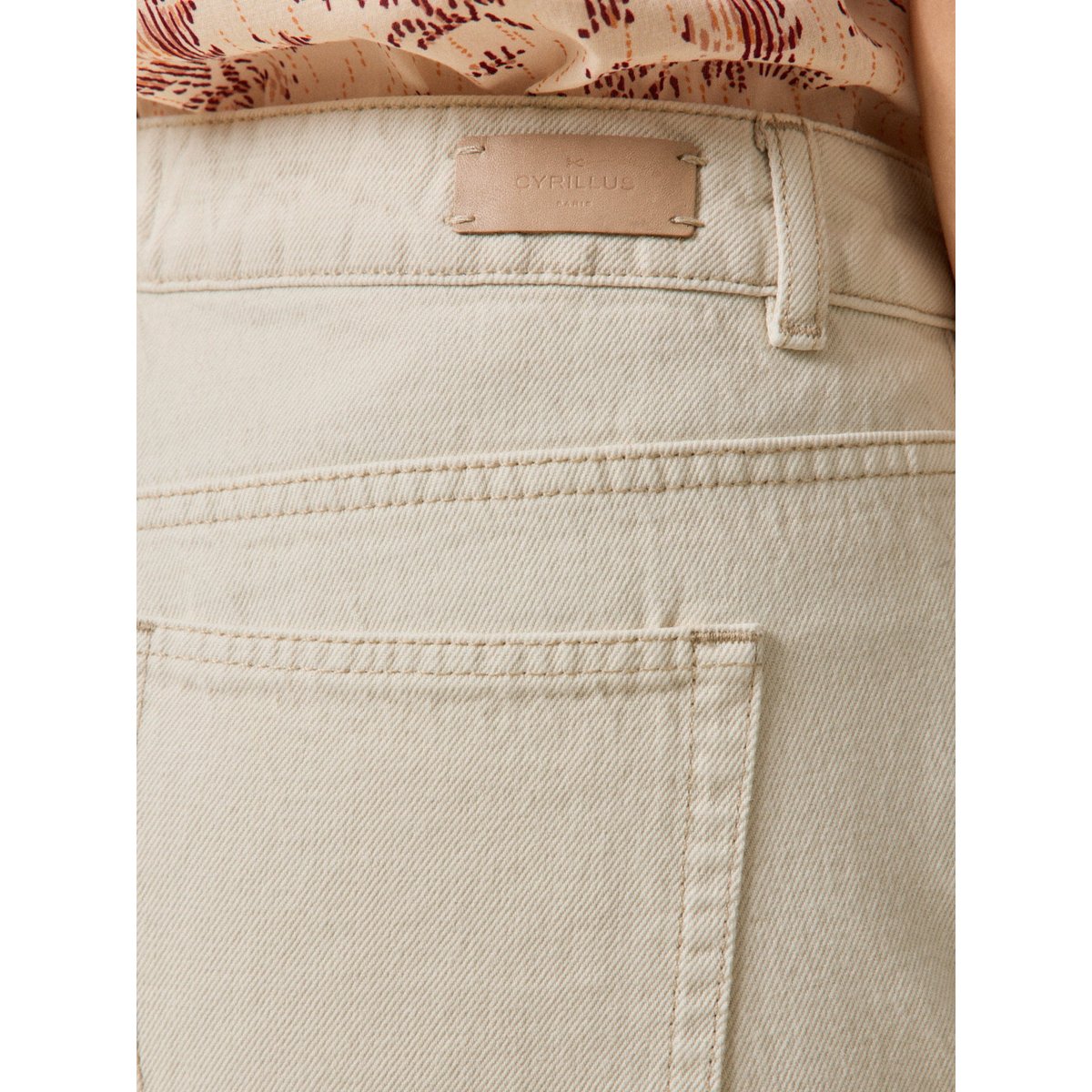 Jean mom  Claire coton biologique ecru, CYRILLUS