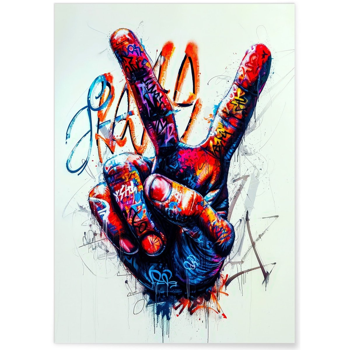 Affiche Victoire Pop Art blanc, L'AFFICHERIE