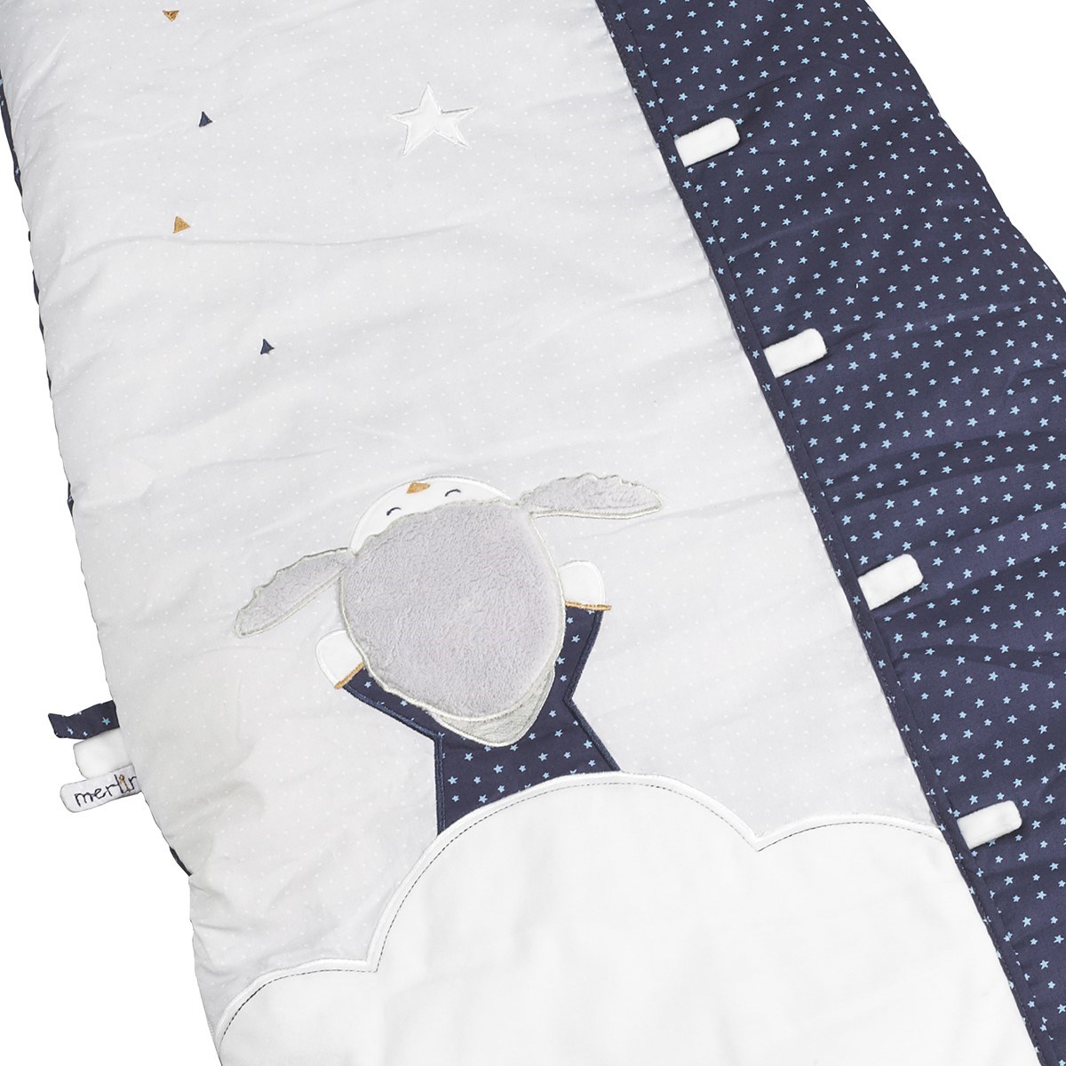 Gigoteuse en coton perle et nuit gris/bleu, SAUTHON