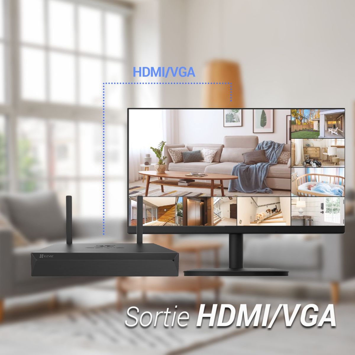 Caméra de surveillance NVR H5S+ 4 caméras extérieures H3C 2K+ couleur unique, EZVIZ