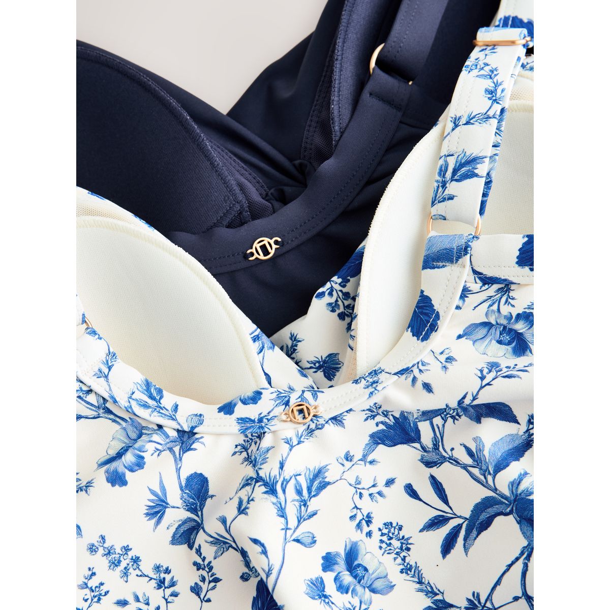 Maillots de bain gainants, lot 2 crème bleu à motifs/marine, NEXT