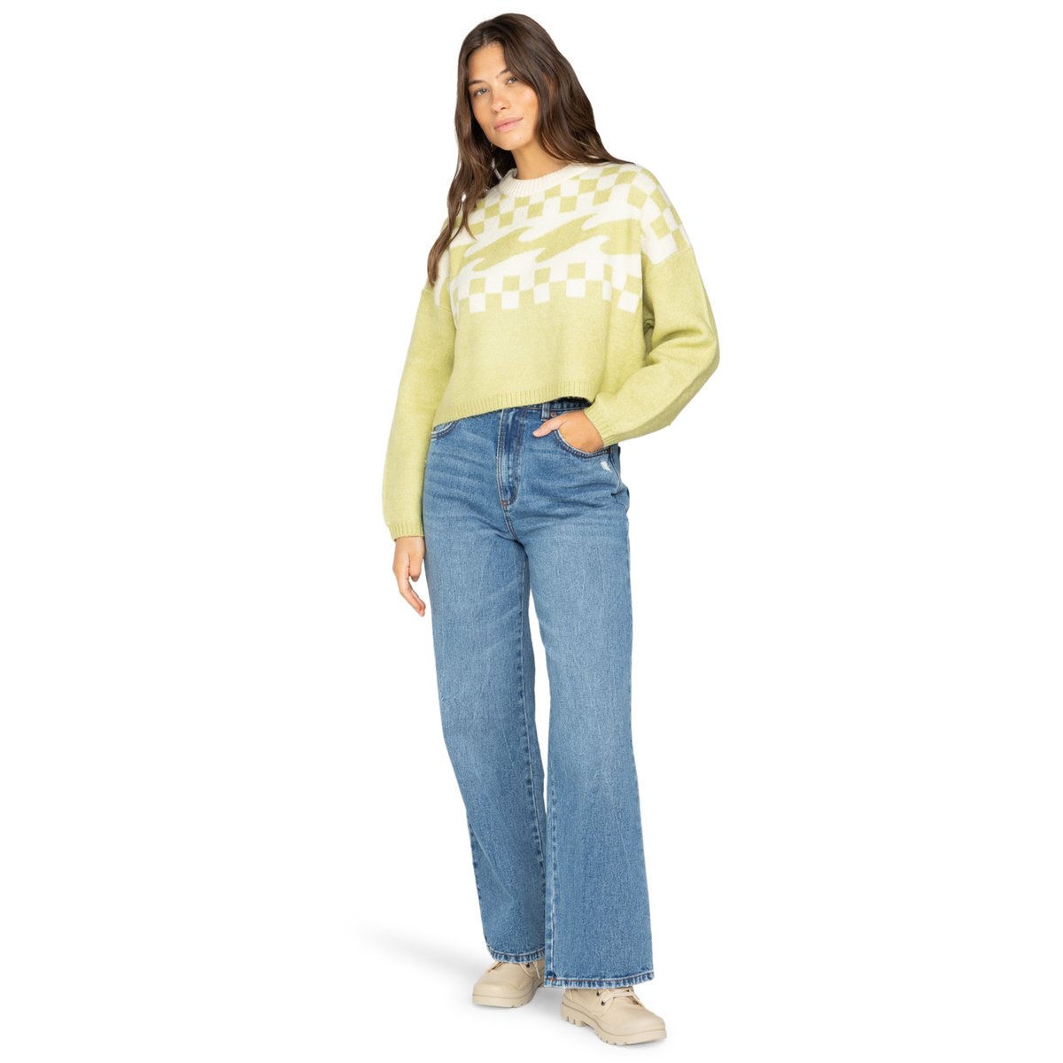 Pull à col rond PALM FOREVER vert willow, BILLABONG