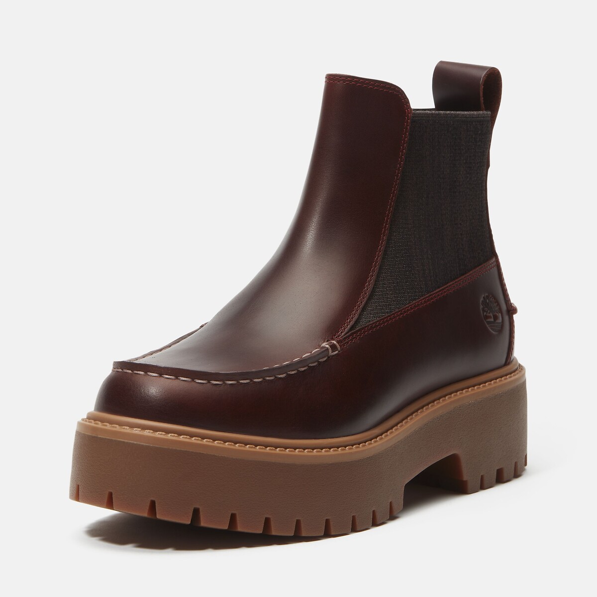 Bottines compensées, en cuir, STONE STREET MID CHELSEA bordeaux, TIMBERLAND
