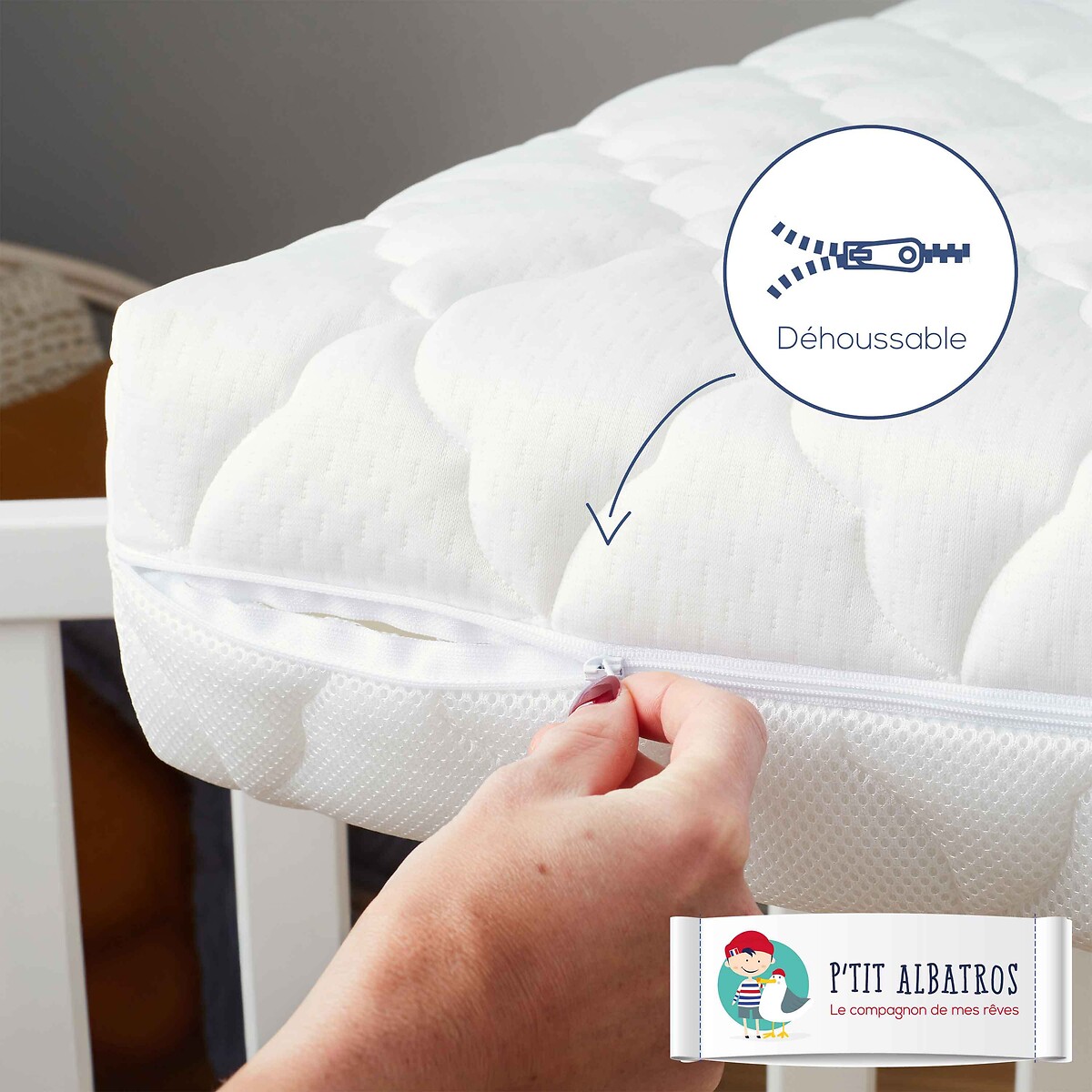Matelas bébé Champion blanc, P'TIT ALBATROS