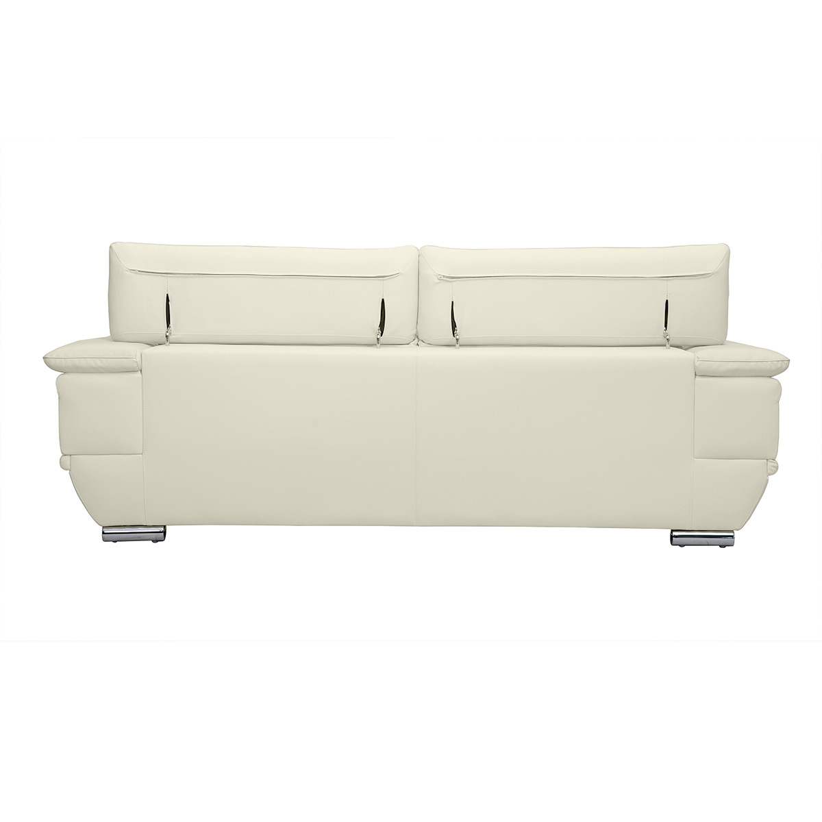 Canapé design avec têtières ajustables 3 places EWING blanc, MILIBOO