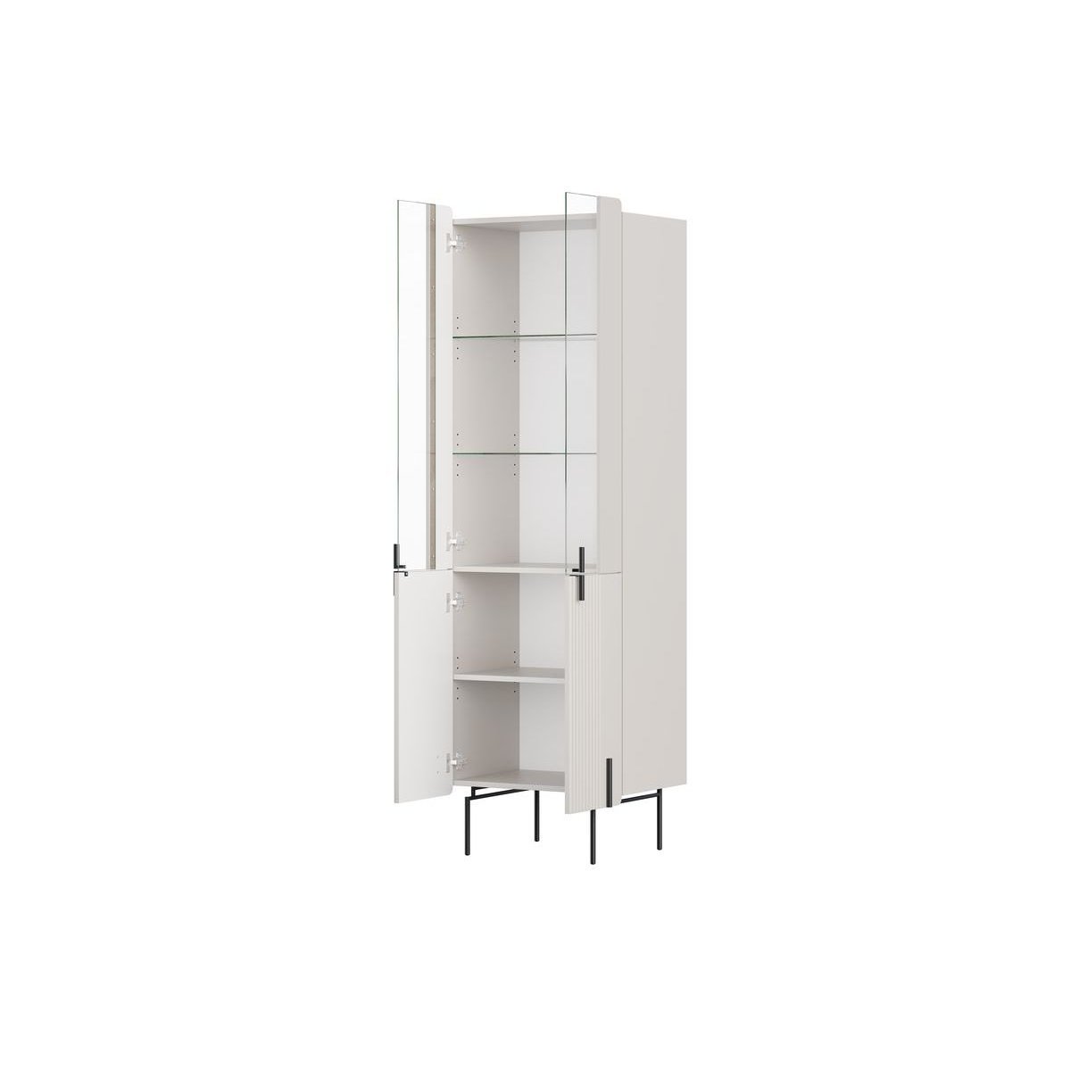 Vitrine 60 cm 2 portes, MATHILDE beige, BOBOCHIC