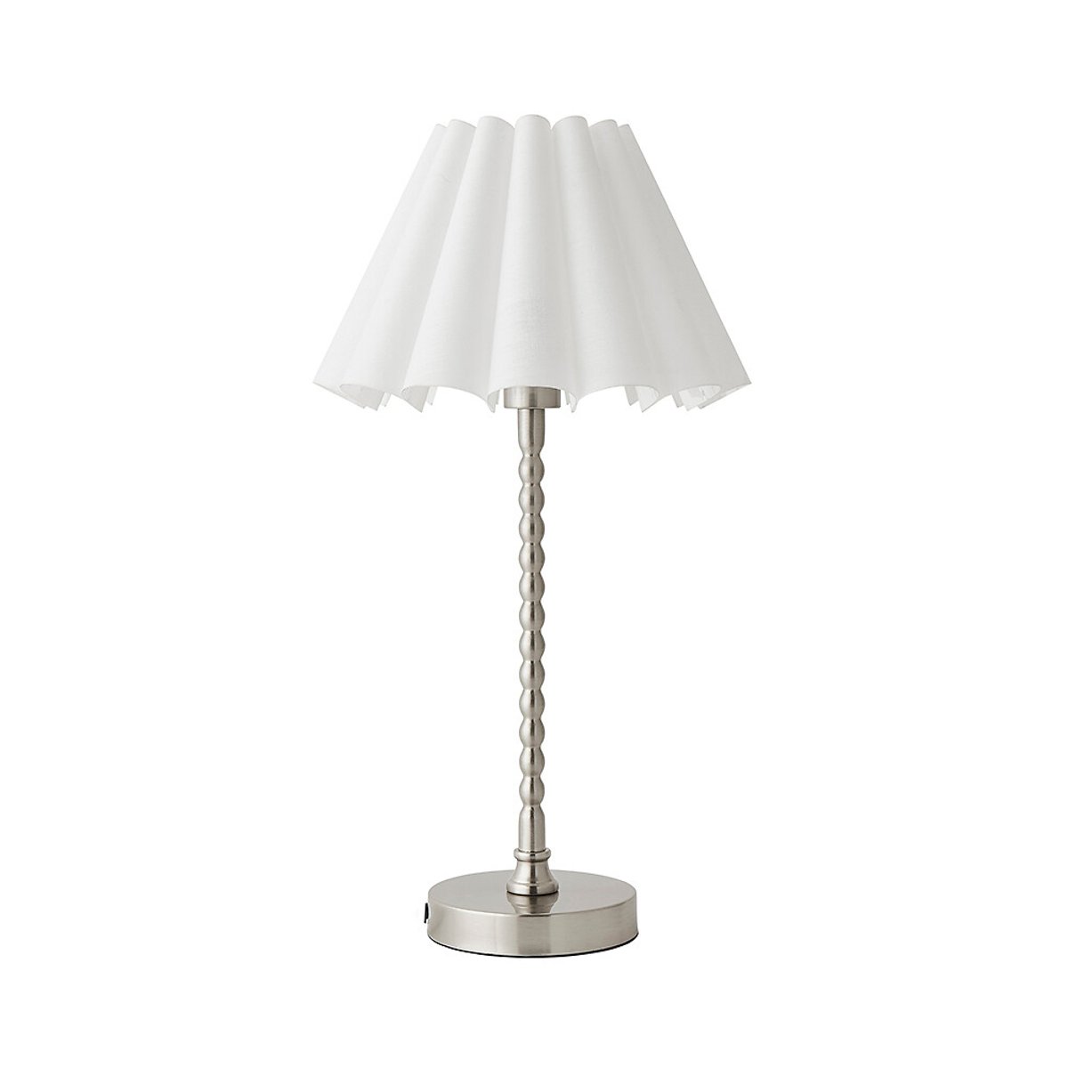 Max Bobble Table Lamp with Scallop Pleated Shade in Brushed Chrome silver-coloured, SO'HOME