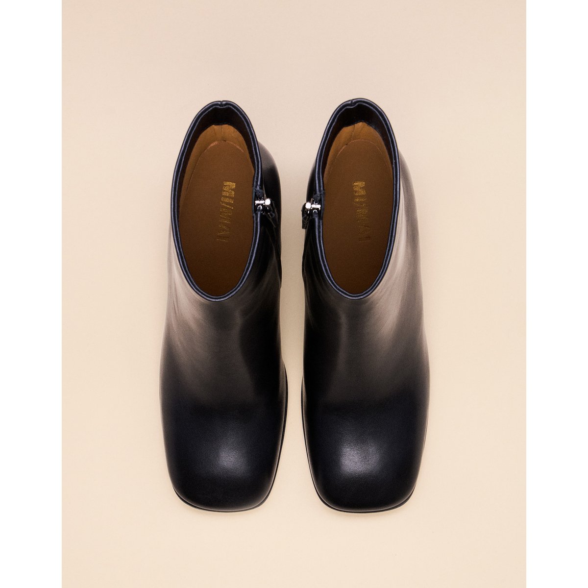 Bottines à bout carré RAMS noir, MI MAI
