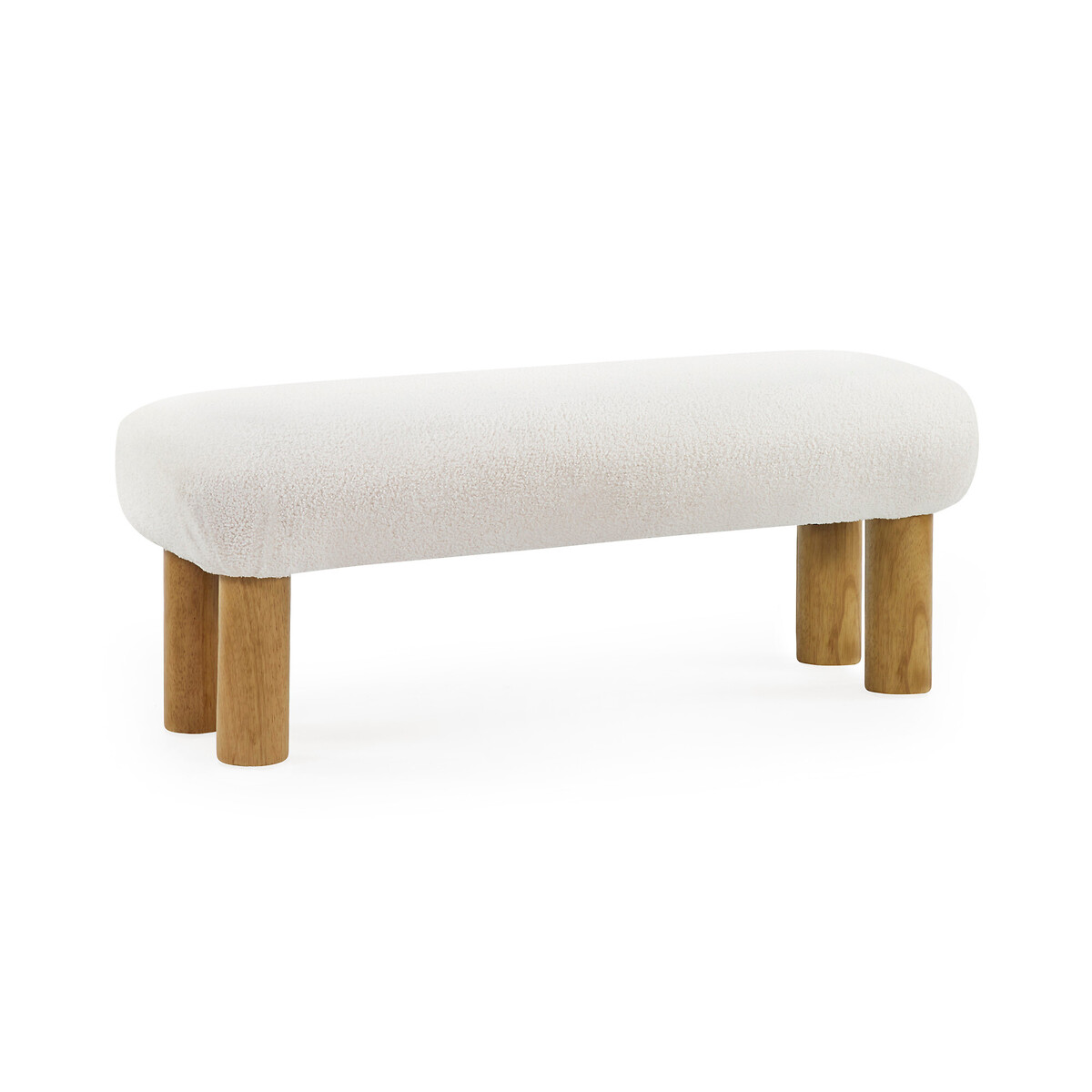 Fiona Boucle & Solid Wood Legs Low Bench white, SO'HOME