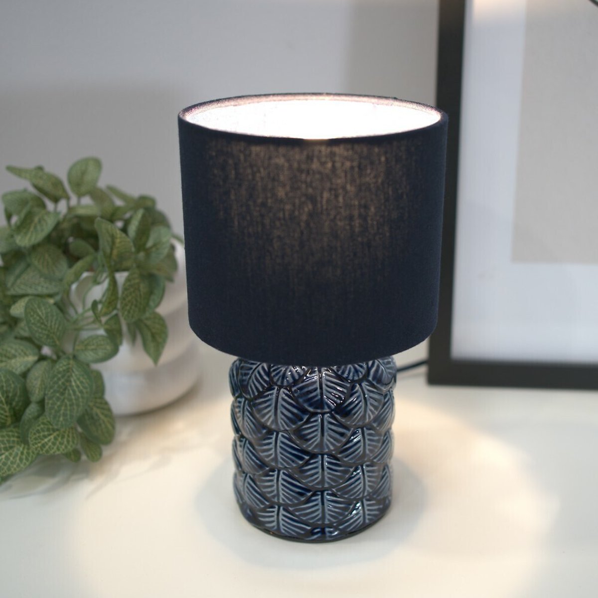 Priscilla Geo Ceramic Table Lamp blue, SO'HOME