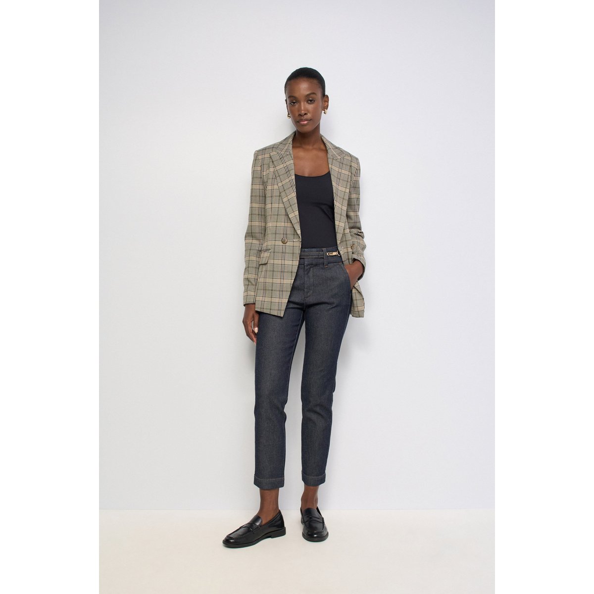 SECRET CHINO PUSH IN CROPPED SLIM bleu foncé, SALSA JEANS
