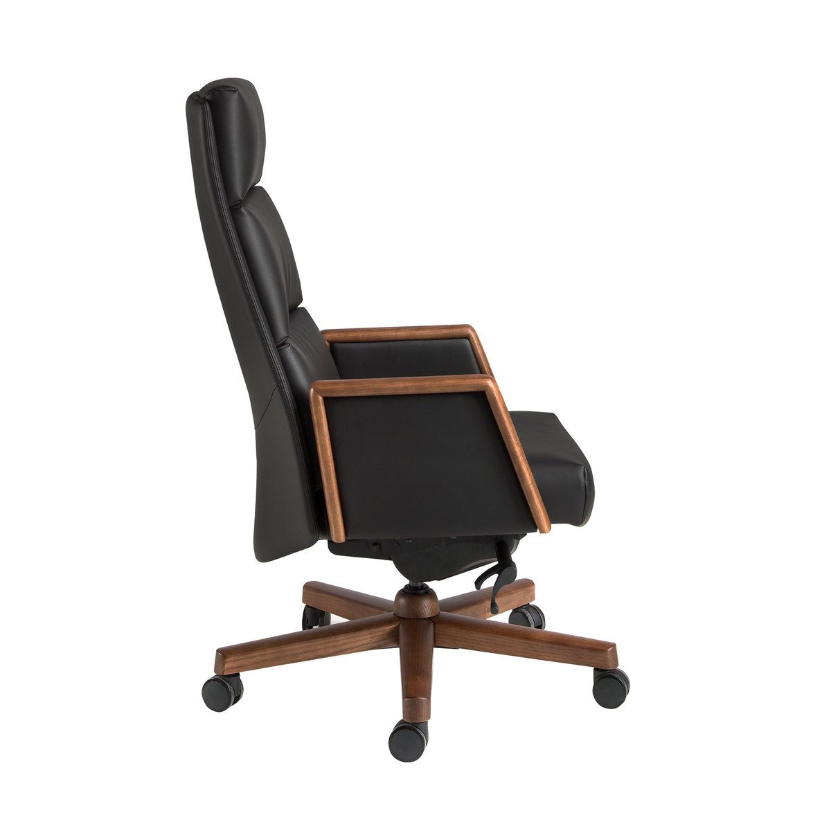 Fauteuil de bureau pivotant en similicuir noyer | noir, ANGEL CERDA